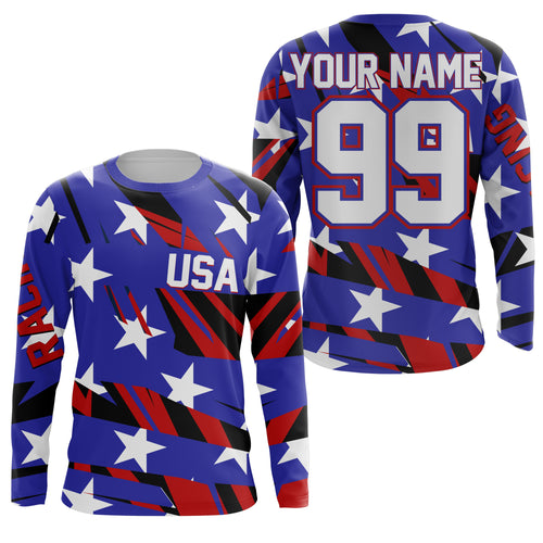 USA Motocross jersey youth women men Patriotic UPF30+ custom Dirt Bike off-road motorcycle shirt PDT410