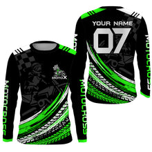 Load image into Gallery viewer, MX Jersey Youth&amp;Adult UPF30+ Green Dirt Bike Riding Shirt Motocross Off-Road Long Sleeves PDT454