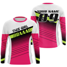 Load image into Gallery viewer, This Girl Brap custom motocross jersey for women girls pink dirt bike racing motorcycle biker NMS1007