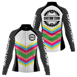 Womens cycling jersey UPF50+ Black biking tops with 3 pockets Reflective bike shirt Custom team| SLC123