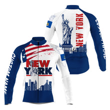 Load image into Gallery viewer, New York Men cycling jersey UPF50+ NYC bike shirt with 3 pockets Custom name USA cycling gear| SLC130