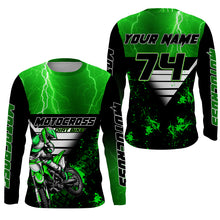 Load image into Gallery viewer, Xtreme dirt bike custom green MX jersey UPF30+ kid men women Motocross racing motorcycle shirt PDT68