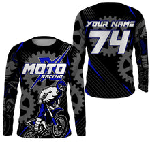 Load image into Gallery viewer, Dirt bike jersey for kid&amp;adult custom name&amp;number UPF30+ motocross racing offroad motorcycle shirt PDT150