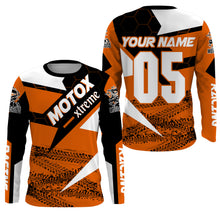 Load image into Gallery viewer, Xtreme orange MotoX custom kid&amp;adult jersey UPF30+ dirt bike off-road MX racing motorcycle shirt PDT48