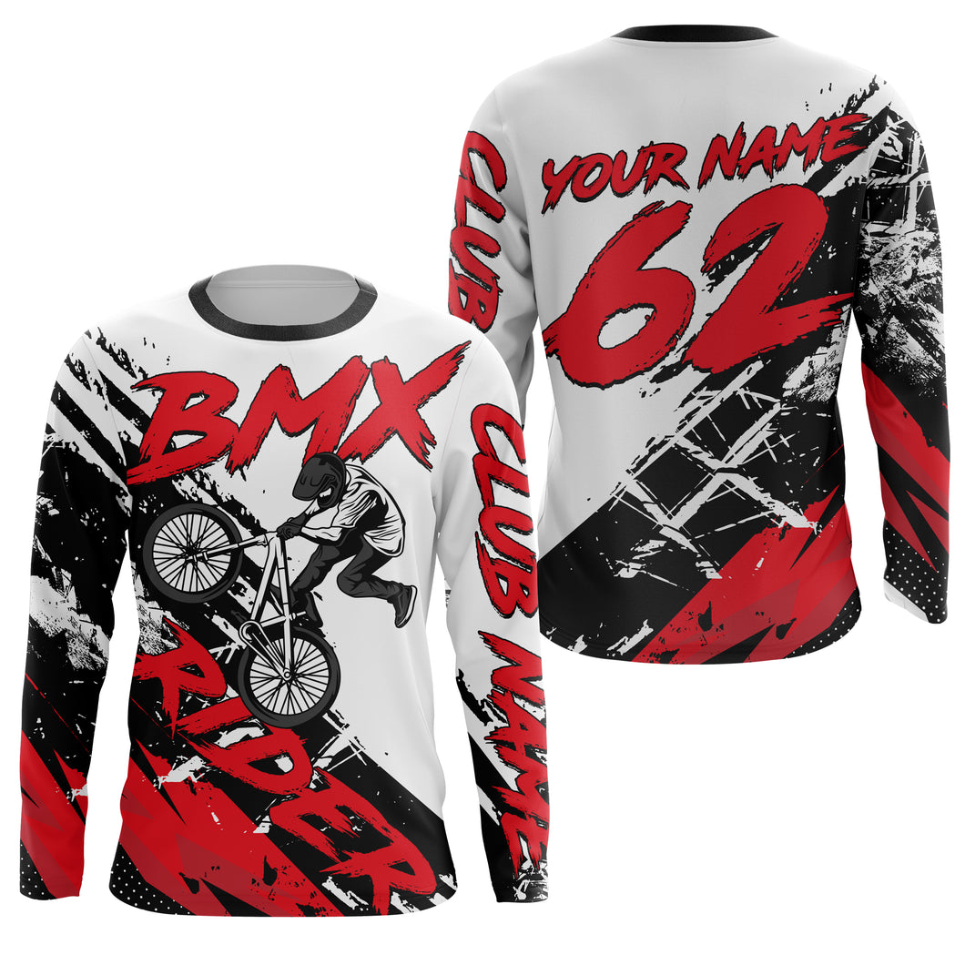 Red BMX jerseys UPF30+ Off-road bike shirt Cycling gear Adult youth BMX bicycle motocross clothes| SLC85