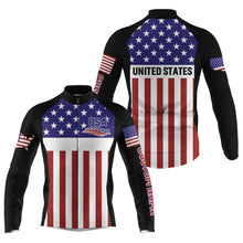 Load image into Gallery viewer, Men Women American cycling jersey UPF50+ USA bike shirt with 3 pockets full zip MTB BMX cycle gear| SLC163