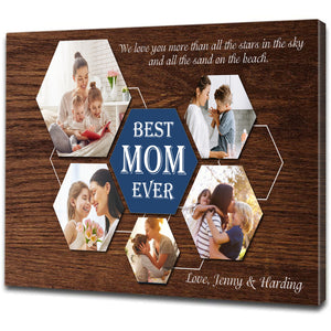 Personalized Mom Canvas| Best Mom Ever Photo Collage| Gift for Mom, Mother's Day Gift, Mom Birthday Gift JC213