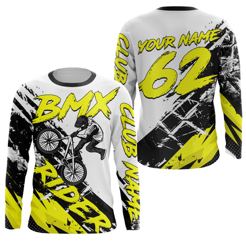 Yellow BMX jersey UPF30+ Off-road bike shirt Cycling gear Adult youth BMX bicycle motocross clothes| SLC85