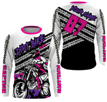 Load image into Gallery viewer, Biker girl pink custom MX jersey UPF30+ dirt bike kid adult Motocross racing shirt motorcycle PDT60