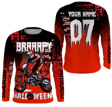Load image into Gallery viewer, Braaapy Halloween personalized motocross jersey UPF30+ kids men women dirt bike costume for bikers NMS1042