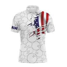Load image into Gallery viewer, American Flag Polo Bowling Shirt for Men Bowlers, This Is How I Roll Funny Bowling Jersey NBP31