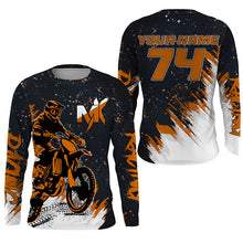 Load image into Gallery viewer, Custom Dirt Bike jersey youth men women UPF30+ orange MX racing shirt biker off-road motorcycle PDT418