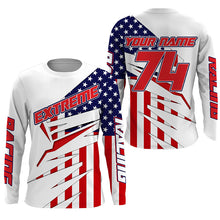Load image into Gallery viewer, Patriotic personalized Motocross jersey kid men women UPF30+ extreme USA dirt bike shirt motorcycle PDT341