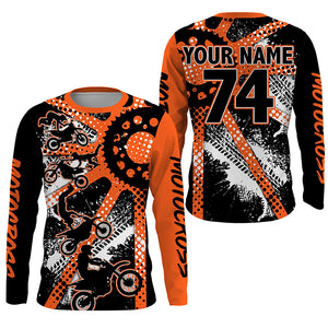 Dirt bike freestyle kid men women custom MX jersey UPF30+ orange Motocross gear racing shirt PDT300