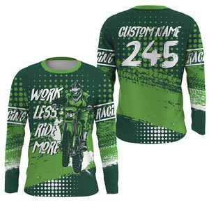 Work Less Ride More custom dirt bike kid men women jersey UPF30+ extreme Motocross shirt PDT343