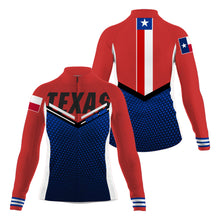 Load image into Gallery viewer, Texas flag cycling jersey Men Women UPF50+ bike shirts with 3 pockets full zip Custom MTB BMX gear| SLC175