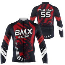 Load image into Gallery viewer, BMX Cycling Jersey - Bicycle motocross BMX racing gear with 3 pockets full zip bike shirt for Men| SLC140