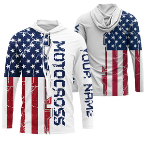 Kid&Adult personalized Motocross jersey American flag Anti UV dirt bike racing motorcycle racewear| NMS917