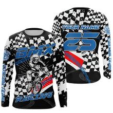 Load image into Gallery viewer, BMX jersey UPF30+ checkered flag BMX shirt, bicycle motocross gear cycling clothes| SLC103