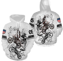 Load image into Gallery viewer, American Motocross Personalized Long Sleeves Hoodie T-shirt, Dirt Bike Motorcycle Shirt Off-road Biker| NMS311