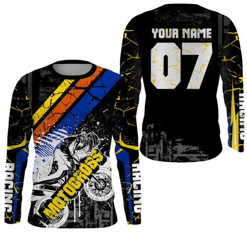 Black MX jersey custom kids men women Motocross racing UPF30+ dirt bike off-road shirt motorcycle PDT129