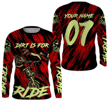 Load image into Gallery viewer, Motocross custom red kid&amp;adult jersey UV protective shirt Dirt Is For Ride extreme motorcycle PDT50