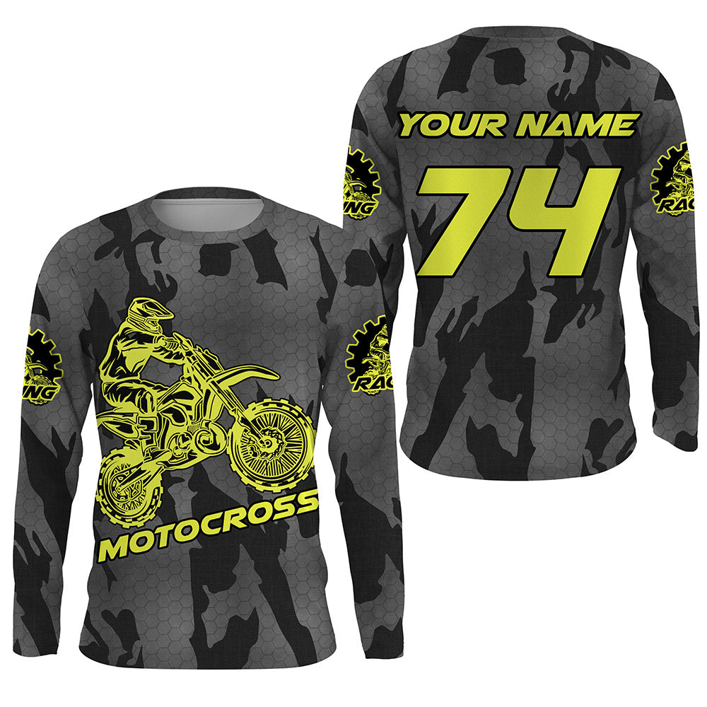 Personalized MX Racing Jersey UPF30+ Camo Dirt Bike Shirt For Men Women Youth Motocross Off-Road PDT476