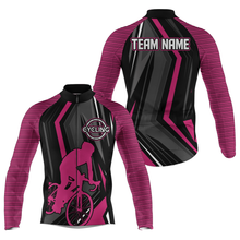 Load image into Gallery viewer, Custom Mens cycling jersey Pink bike shirts UPF50+ Biking tops Breathable bicycle gear with pockets| SLC64