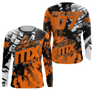 Orange MX Racing Custom Motocross Jersey UPF30+ Adult&Kid Dirt Bike Off-Road MX Motorcycle Shirt| NMS852