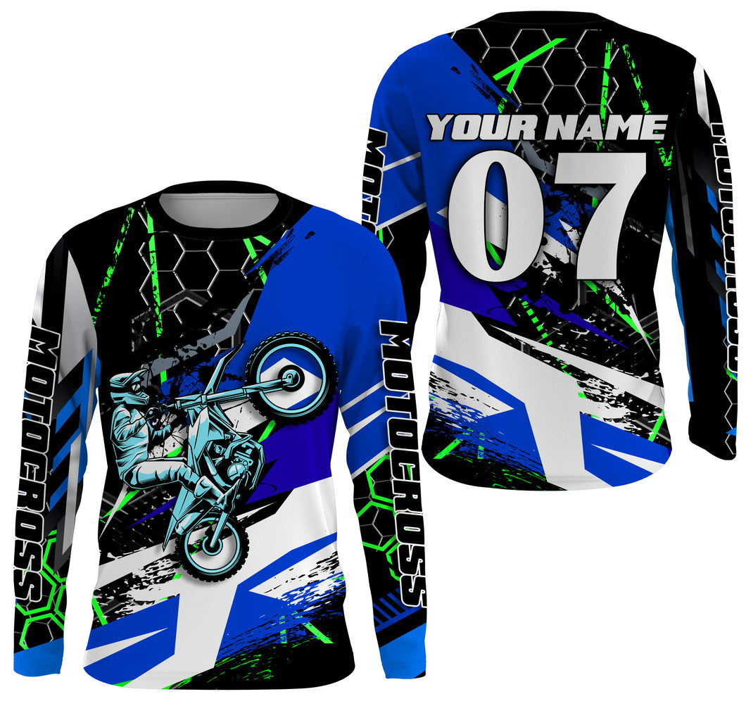 Motocross racing jersey custom number name adult kids long sleeves dirt bike motorcycle off-road NMS1073