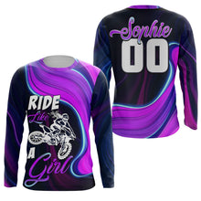Load image into Gallery viewer, Ride Like A Girl Custom Motocross Jersey UPF30+ Women Dirt Bike Shirt Long Sleeves NMS1354