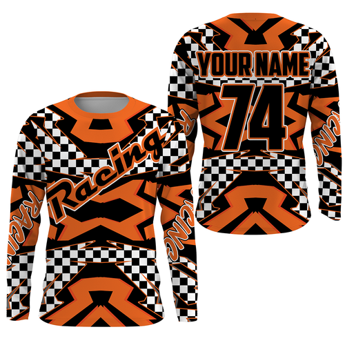 Kid&adult Motocross custom jersey dirt bike shirt UV protective racing flag off-Road motorcycle PDT15