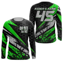 Load image into Gallery viewer, Customizable Motocross jersey for kid men women UPF30+ off-road dirt bike green MX racing shirt PDT109