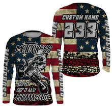 Load image into Gallery viewer, American Flag Personalized Motocross Jersey UPF30+ Patriotic Dirt Bike Racing Motorcycle Shirt NMS1239