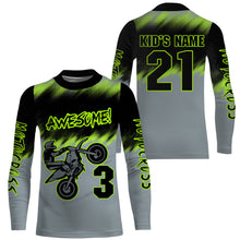 Load image into Gallery viewer, Kid custom motocross jersey Birthday Ddrt bike shirt UPF30+ youth boys girls MX racing motorcycle NMS956