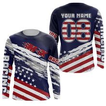 Load image into Gallery viewer, Custom MX dirt bike racing jersey UPF30+ offroad kids boys girls Motocross American flag motorcycle PDT166