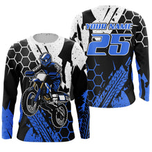 Load image into Gallery viewer, Custom jersey for dirt bike UPF30+ kid men women blue Motocross racing extreme off-road motorcycle PDT99