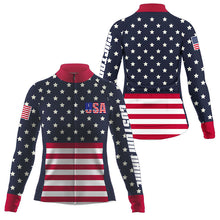 Load image into Gallery viewer, USA cycling jersey UPF50+ American bike shirt road MTB BMX dirt gear Biking tops with pockets| SLC220