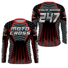 Load image into Gallery viewer, Personalized MX racing jersey for men women kid Motocross UV dirt bike shirt off-road racewear PDT92