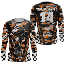 Load image into Gallery viewer, Kid adult orange custom MX jersey UV protective Motocross for youth racing biker off-road shirt PDT69