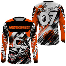 Load image into Gallery viewer, Orange custom Motocross jersey UV protective MX shirt for kid men women dirt bike racing racewear PDT296