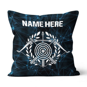 Personalized Blue 3D Target Archery Throw Pillow Gift For Archery Lovers VHM0933