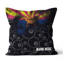 Load image into Gallery viewer, Personalized Vintage Smoke Arizona Flag 8 Ball Billiard Pillow Pool Gift VHM0910