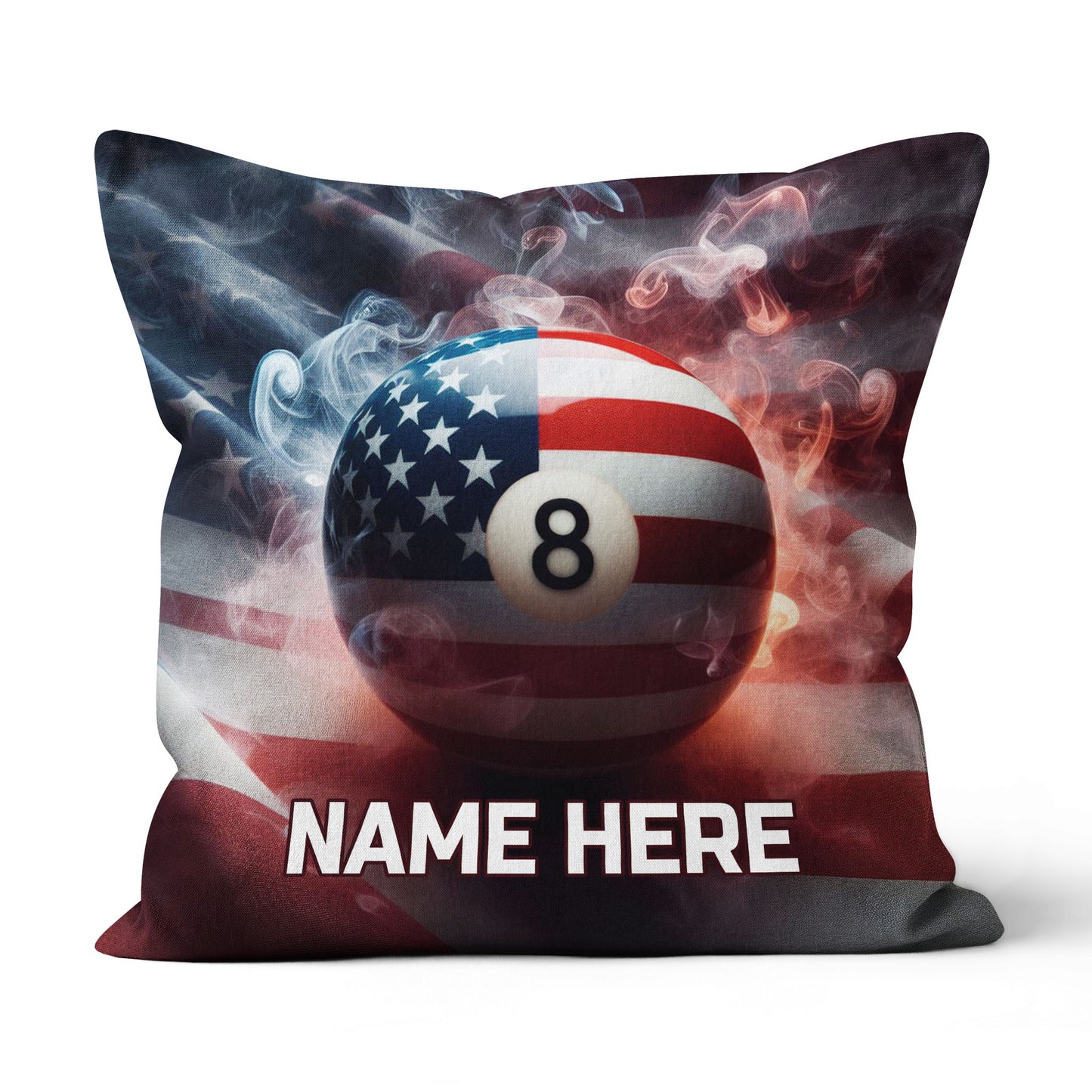 Personalized US Flag Smoke 8 Ball Billiard Pillow Custom Billiards Gifts VHM0923