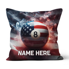Load image into Gallery viewer, Personalized US Flag Smoke 8 Ball Billiard Pillow Custom Billiards Gifts VHM0923