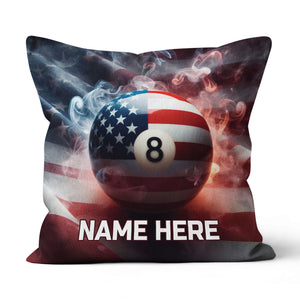 Personalized US Flag Smoke 8 Ball Billiard Pillow Custom Billiards Gifts VHM0923