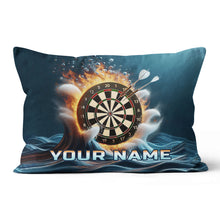 Load image into Gallery viewer, Fire And Water Dartboard Custom Throw Pillow Personalized Darts Gifts LDT1152