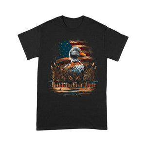 Duck Hunting American Flag T Shirts, Patriotic Duck Hunter Shirt IPHW3876