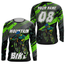 Load image into Gallery viewer, Custom green adult kid MTB jersey UPF30+ Mountain bike shirt youth boys girls cycling clothes mens| SLC230