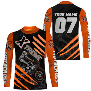 Xtreme Motocross kid&adult custom UV orange MX jersey biker racing shirt motorcycle long sleeves PDT224